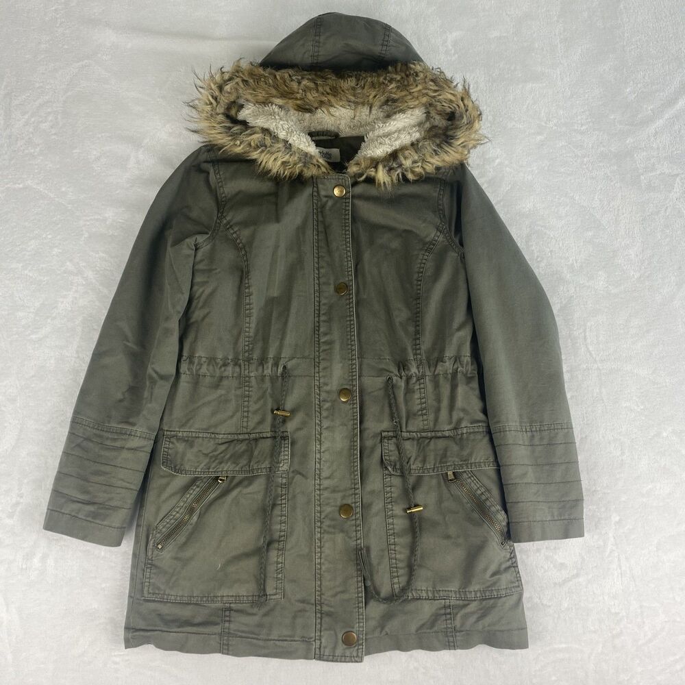 Charlotte Russe Military Jacket Womens Extra Small Green Hooded Utility  Casual
